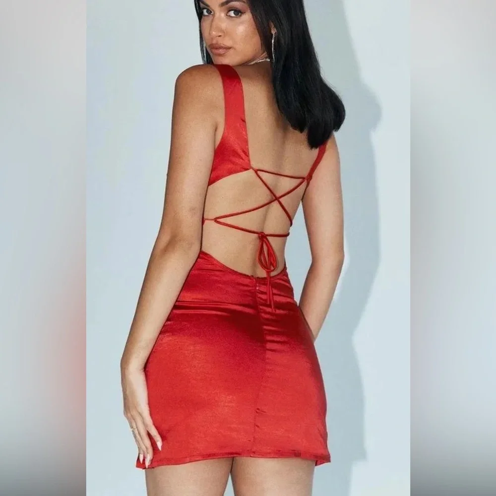 Princess Polly Vibrant Red Backless Dress - Picture 2 of 2